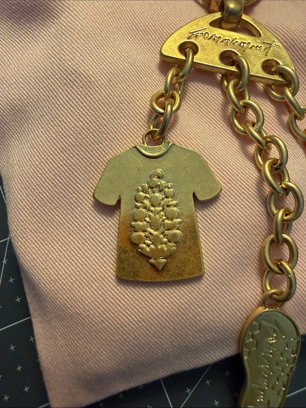 Free People Gold-Tone Floral Charm Keychain